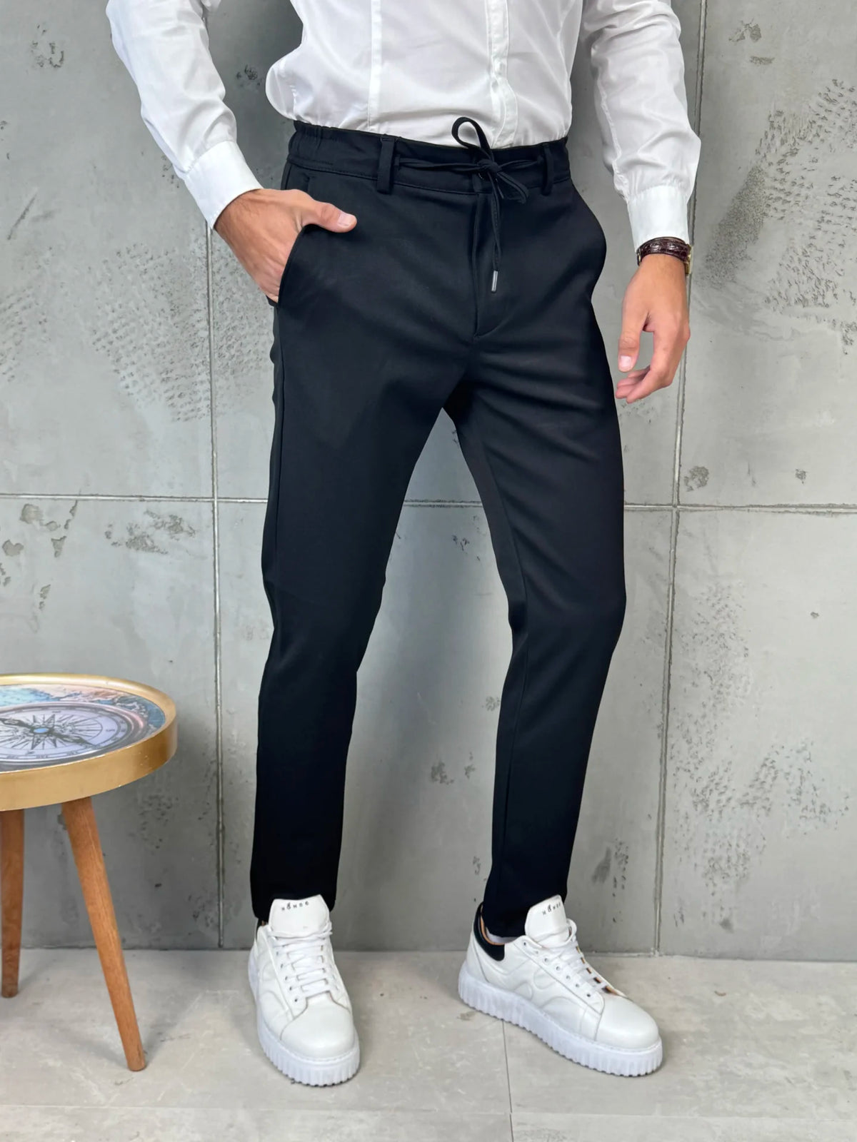 Muške pantalone sa učkurom - crna