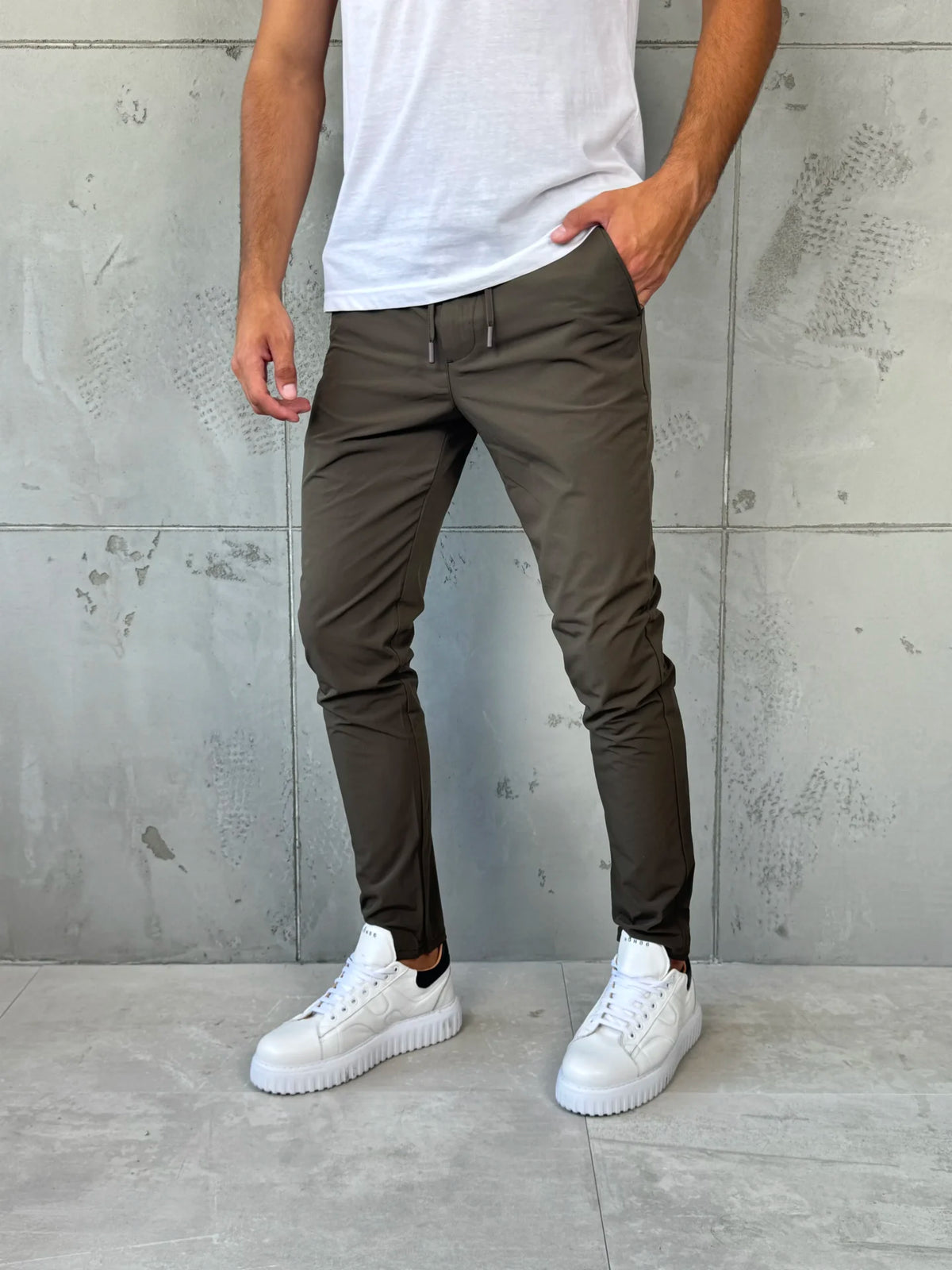 Muške Šuškave Pantalone Maslinasta