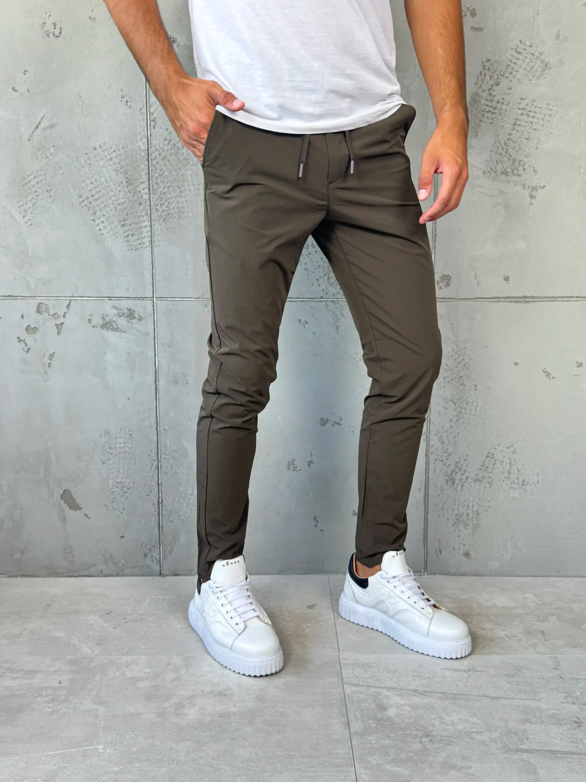 Muške Šuškave Pantalone Maslinasta