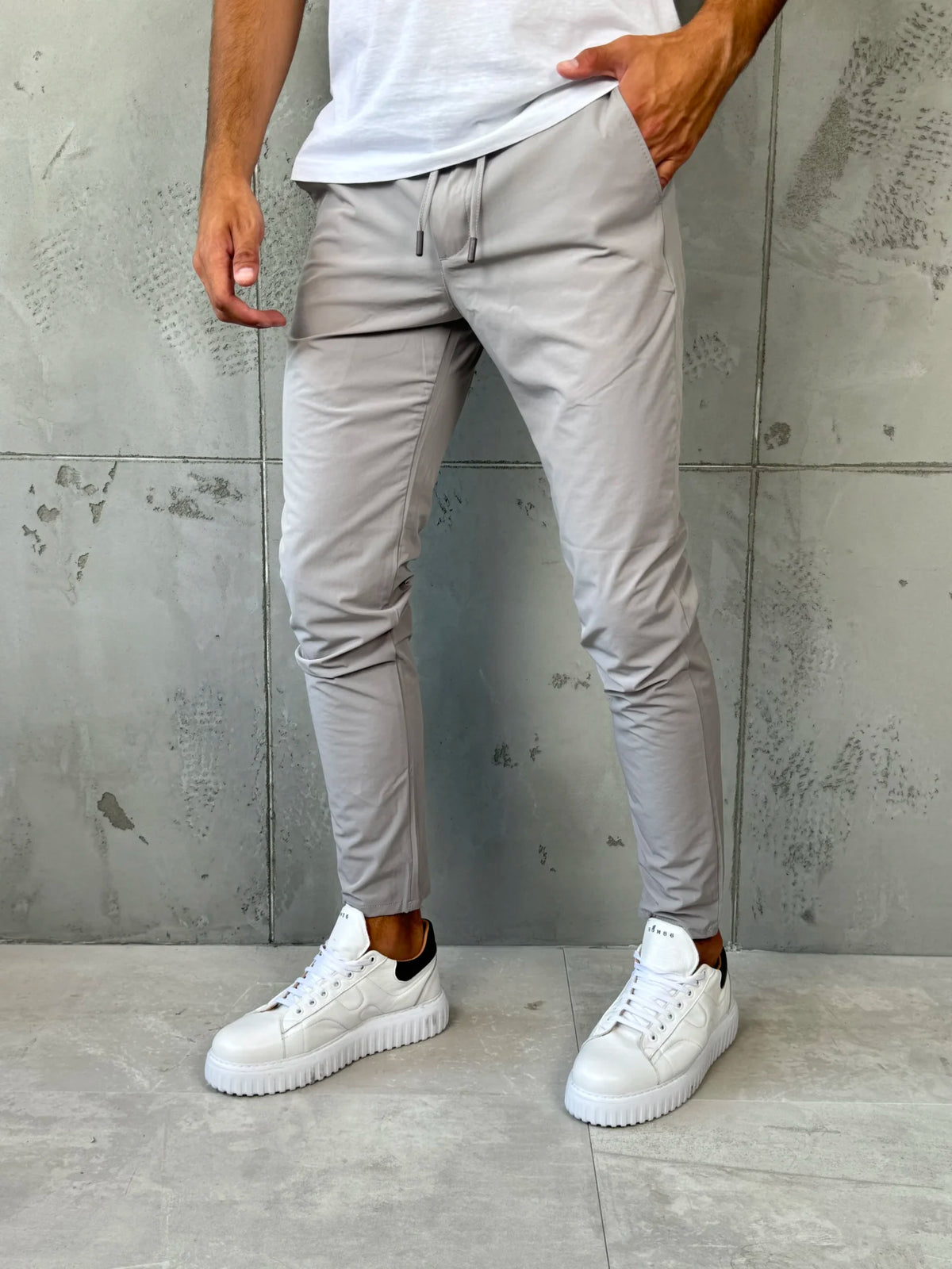 Muške Šuškave Pantalone Svetlosiva