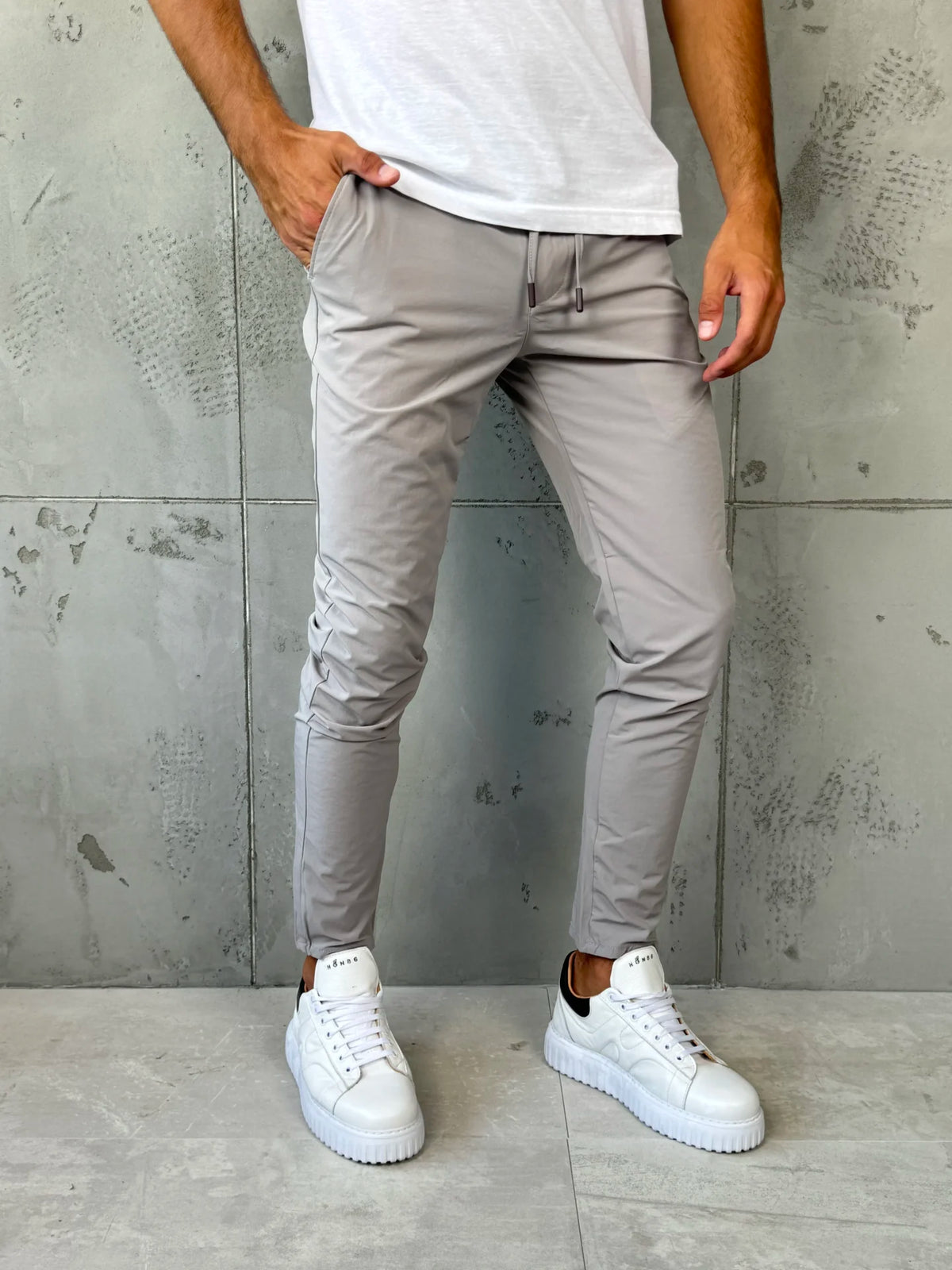Muške Šuškave Pantalone Svetlosiva