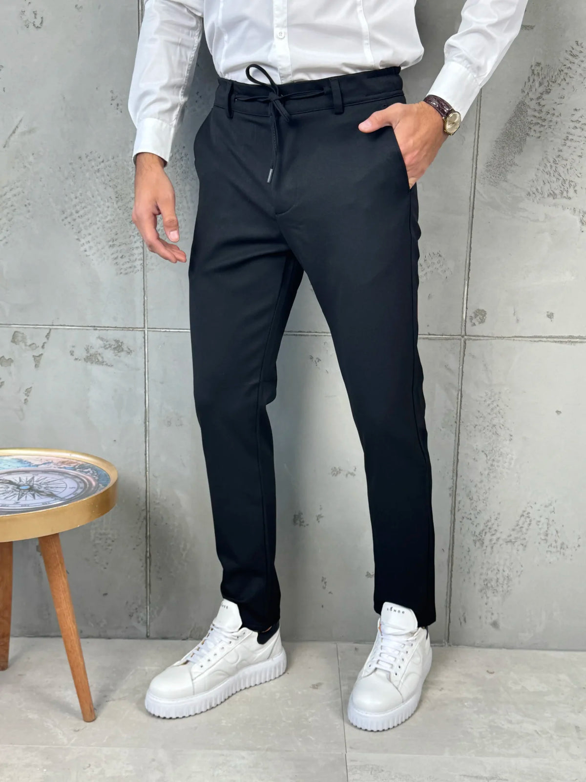 Muške pantalone sa učkurom - crna