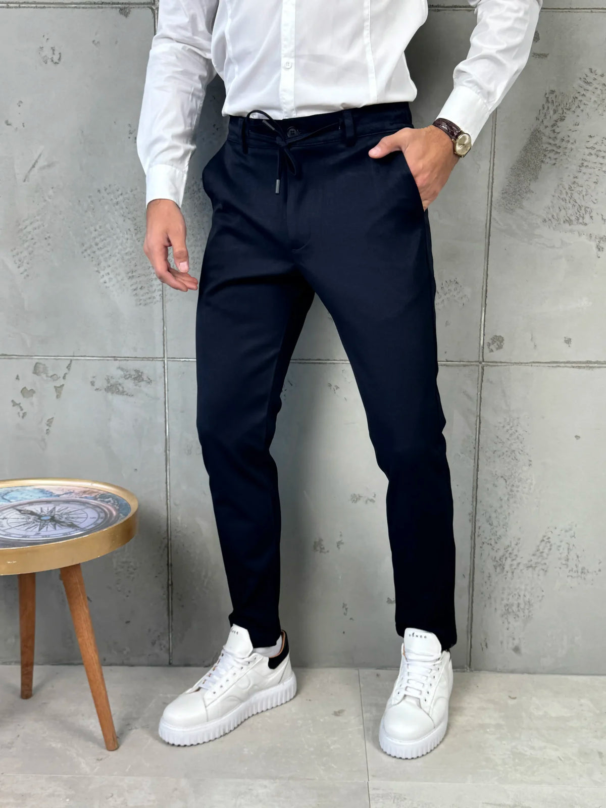 Muške pantalone sa učkurom - teget