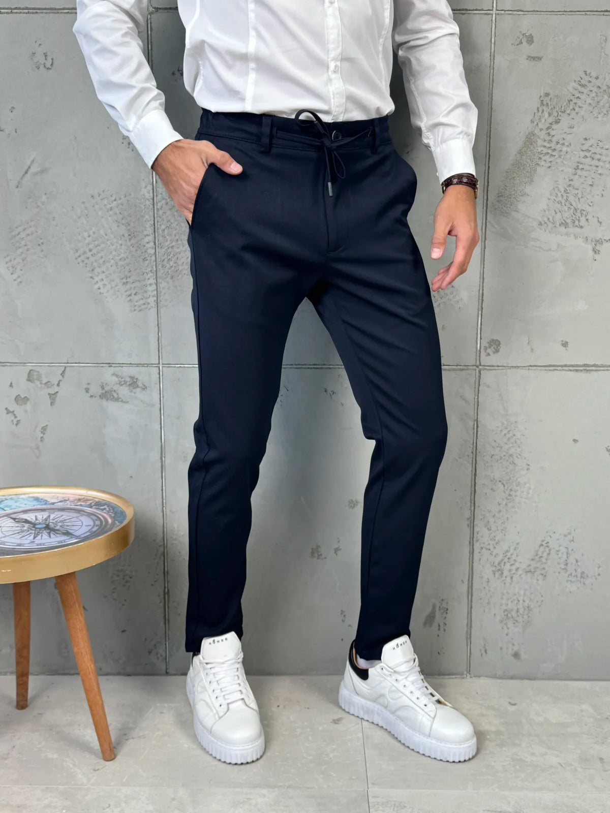 Muške pantalone sa učkurom - teget