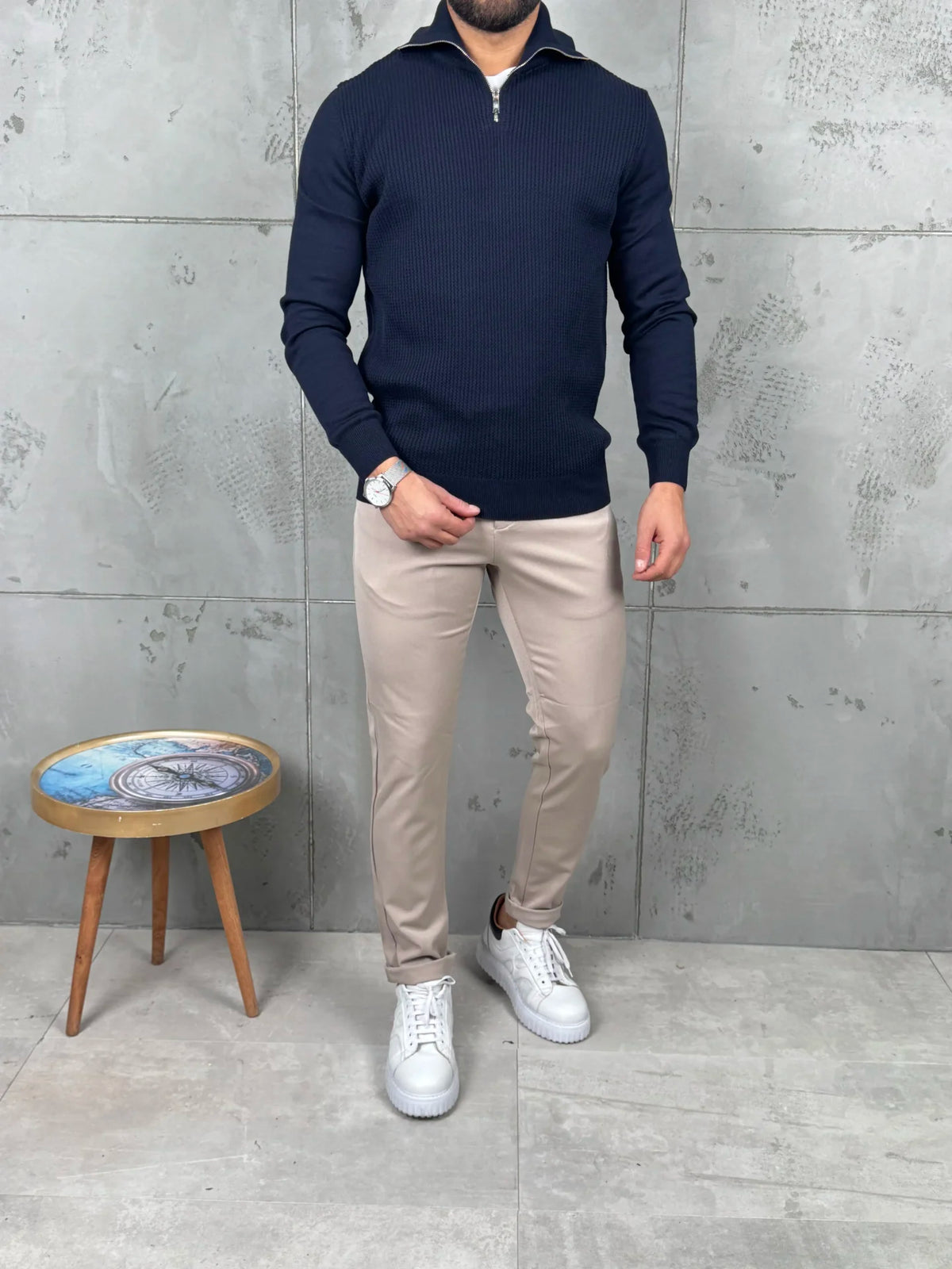 PREMIUM Muški Džemper Zip – Teget Plavi