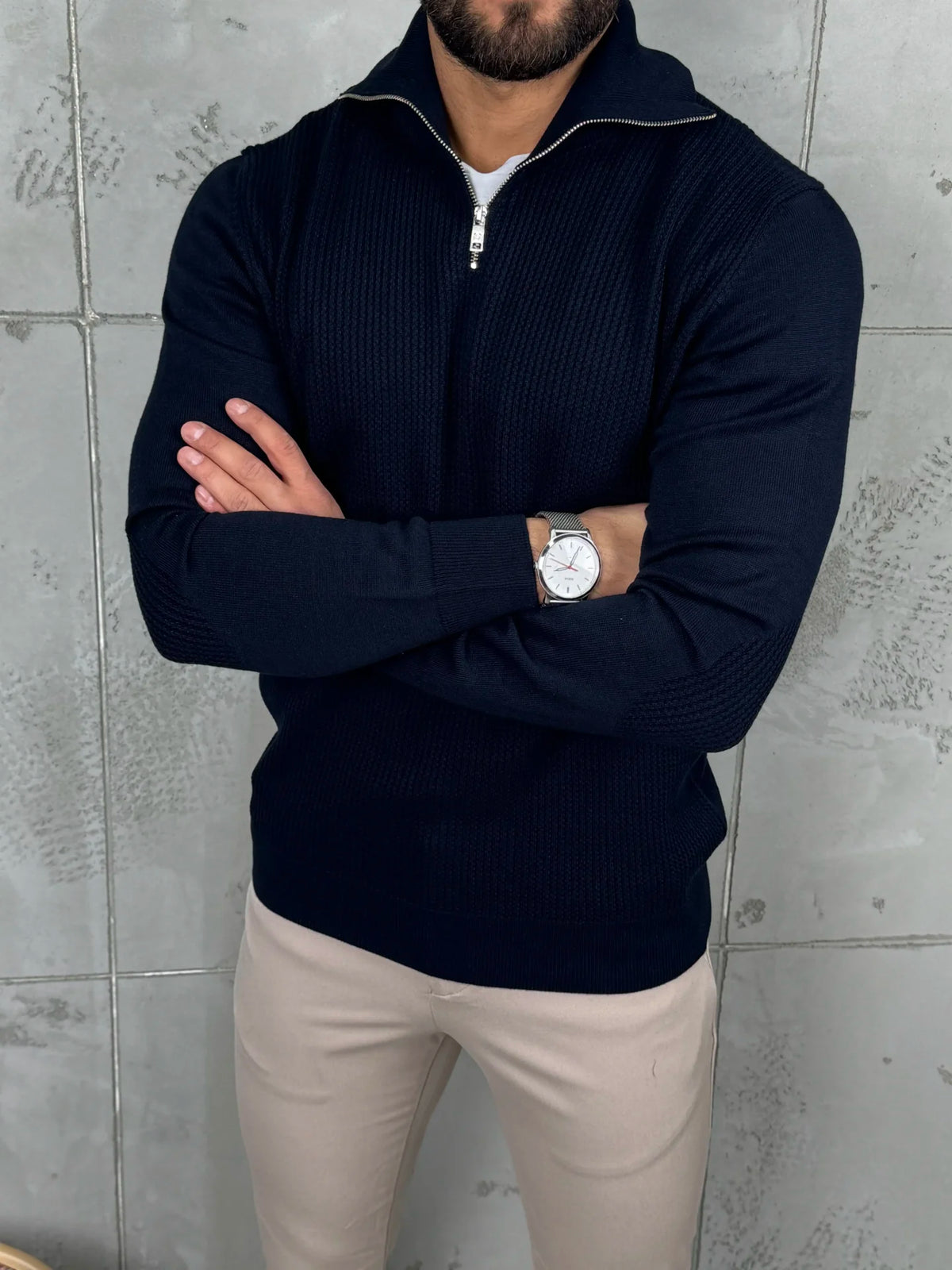PREMIUM Muški Džemper Zip – Teget Plavi