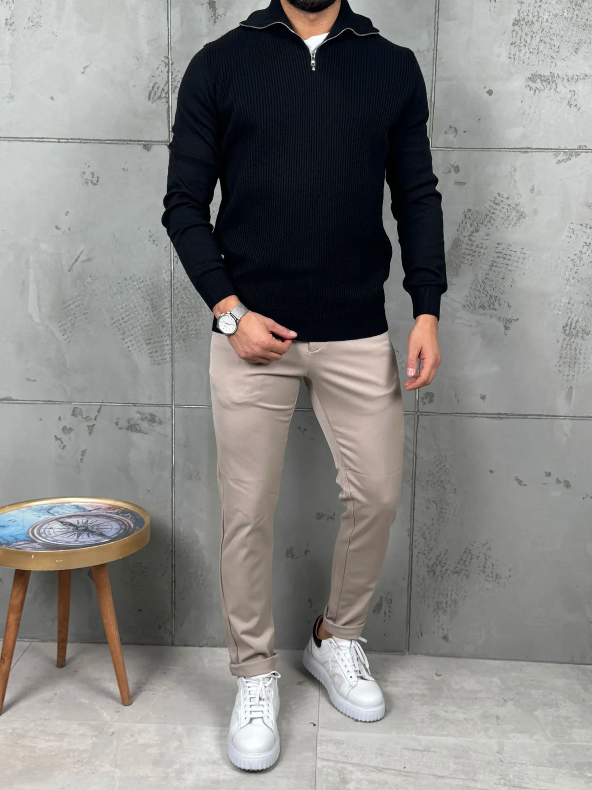 PREMIUM Muški Džemper Zip – Crna