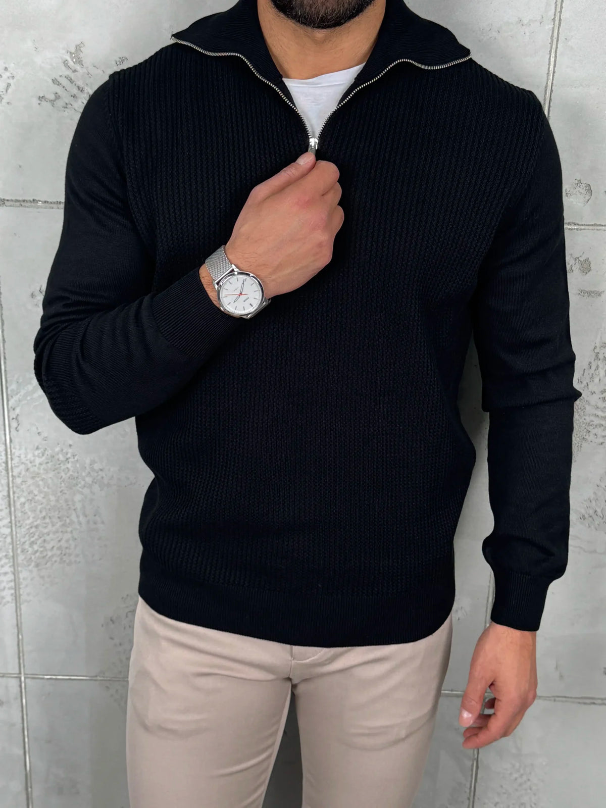 PREMIUM Muški Džemper Zip – Crna