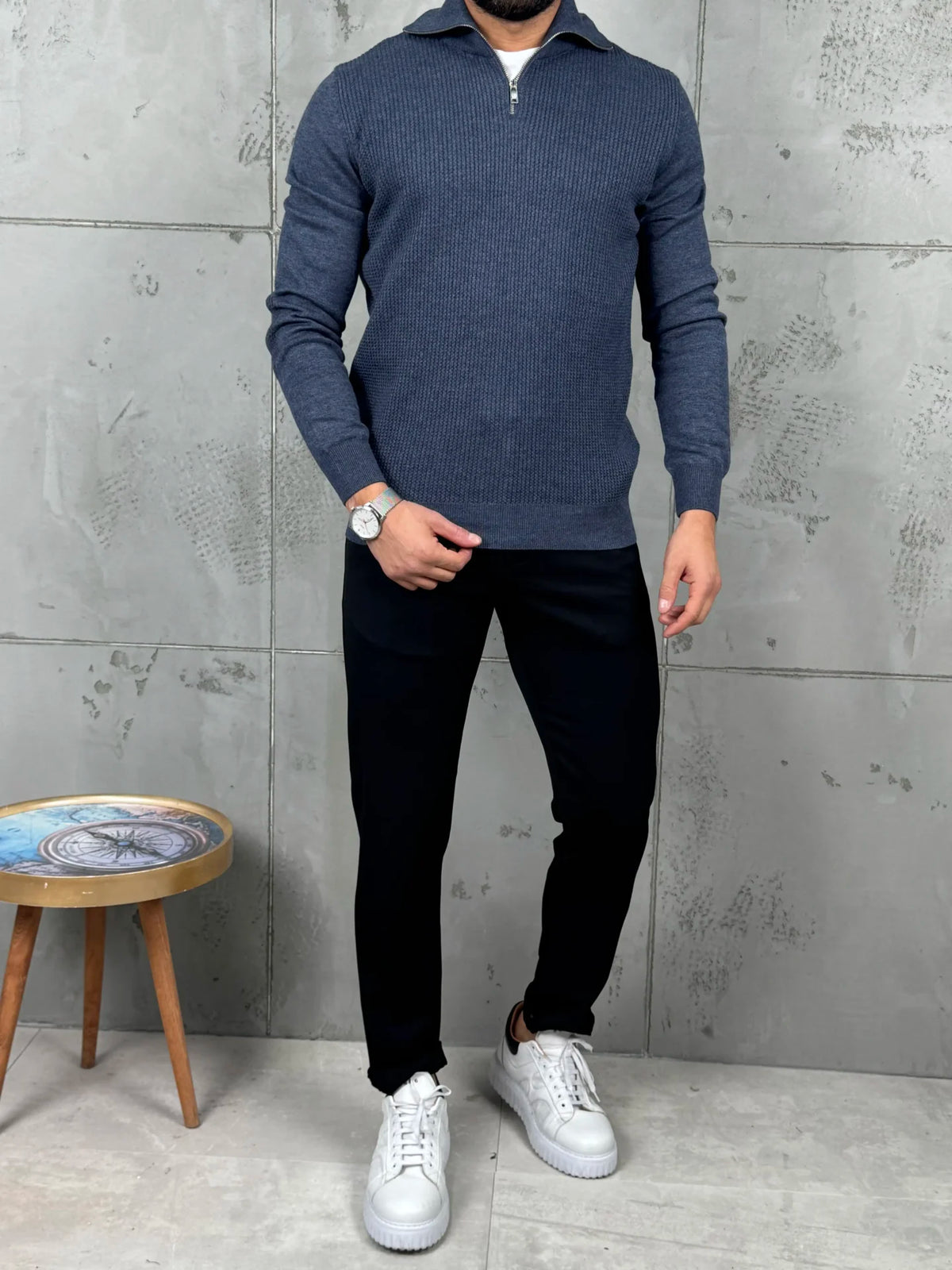 PREMIUM Muški Džemper Zip – Plava