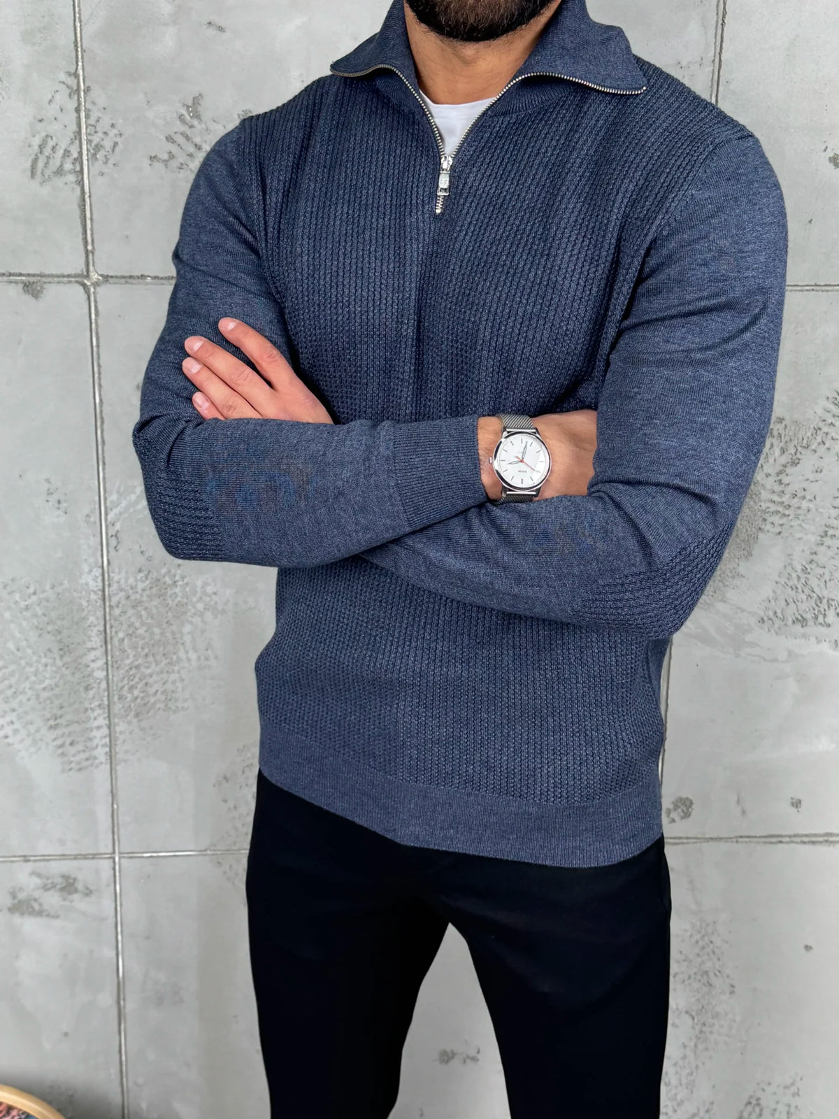 PREMIUM Muški Džemper Zip – Plava