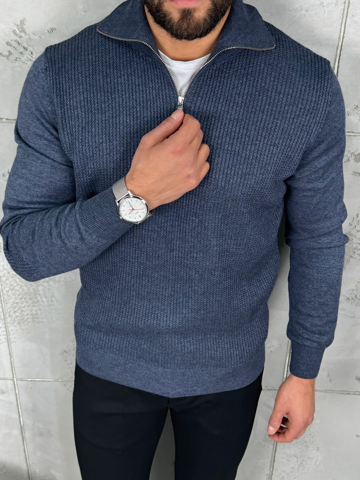 PREMIUM Muški Džemper Zip – Plava