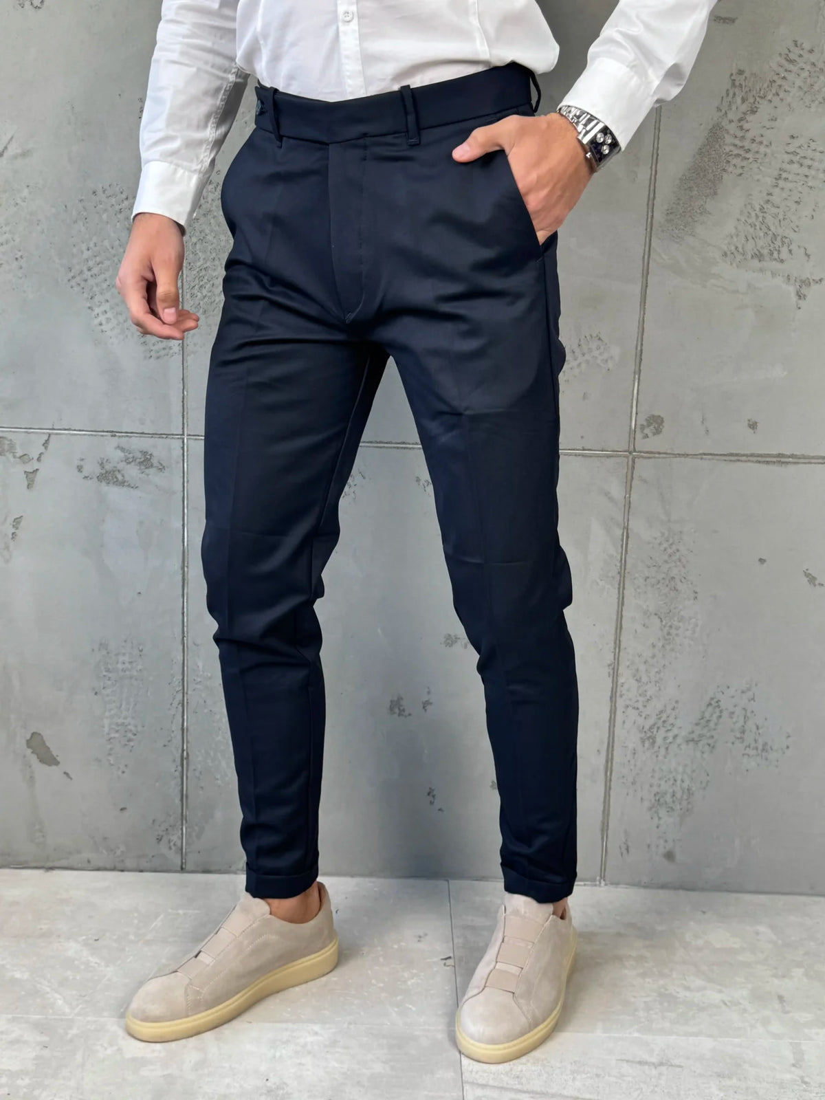 Muške elegantne pantalone Verdi Teget
