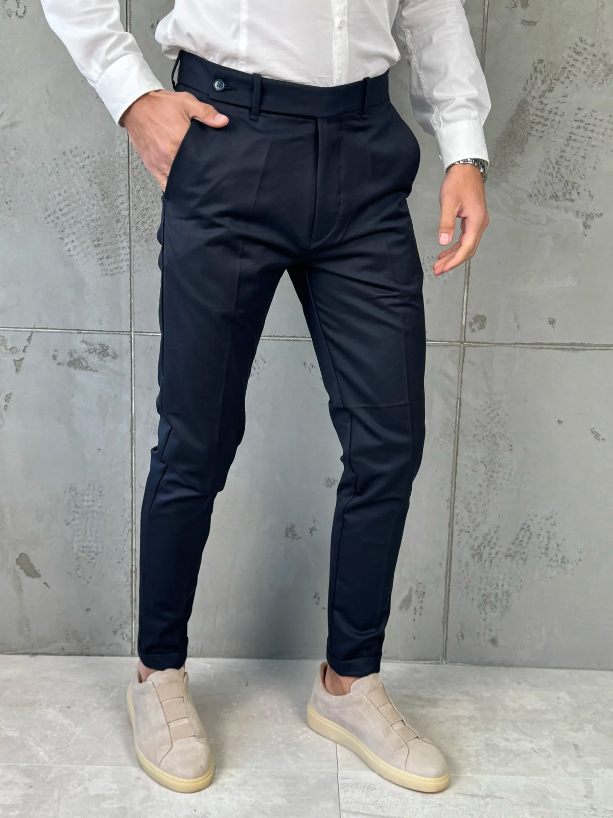 Muške elegantne pantalone Verdi Teget
