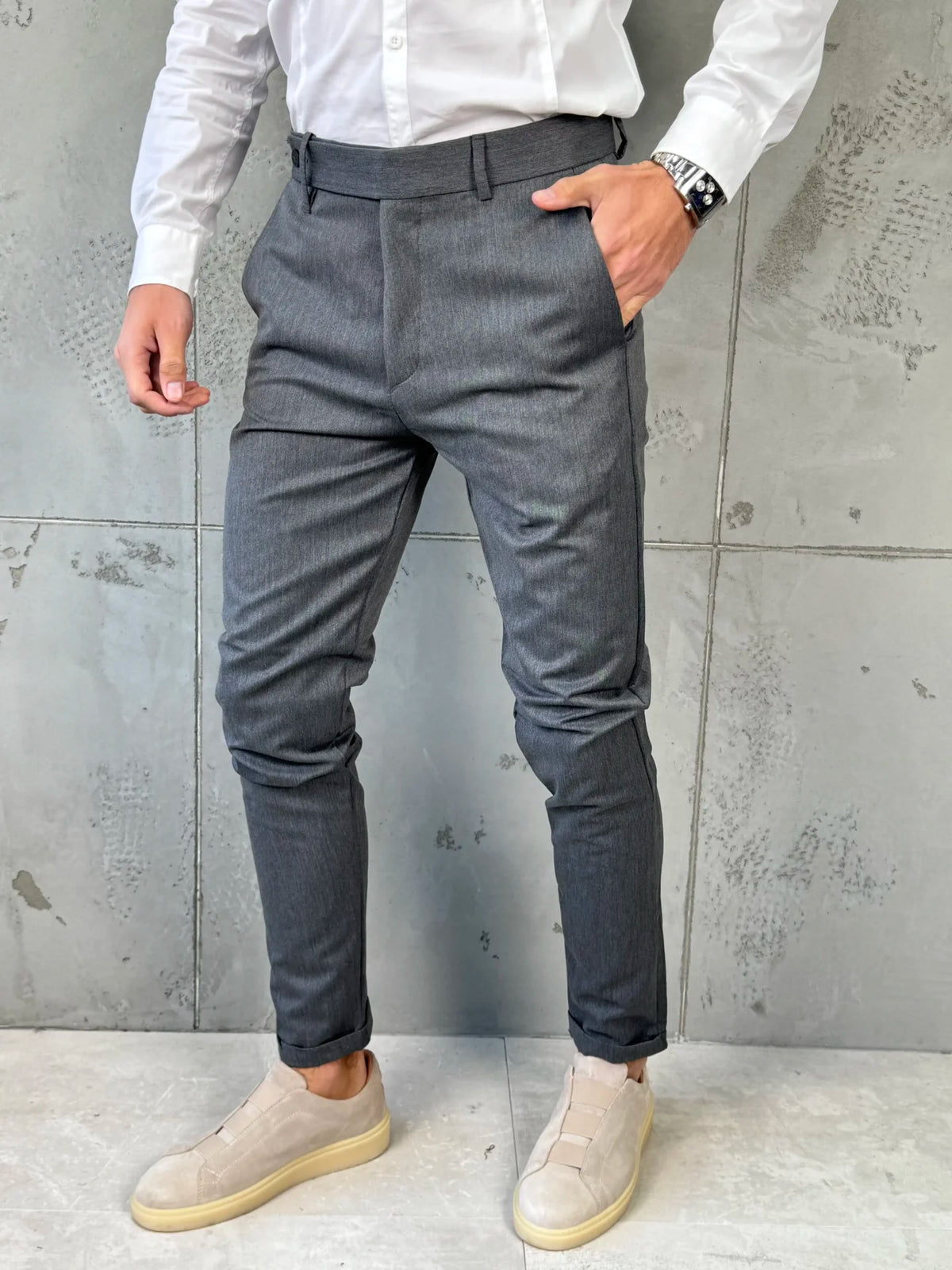 Muške elegantne pantalone Verdi Siva