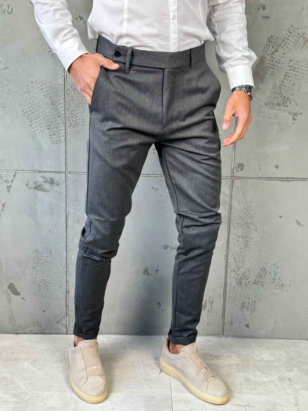 Muške elegantne pantalone Verdi Siva
