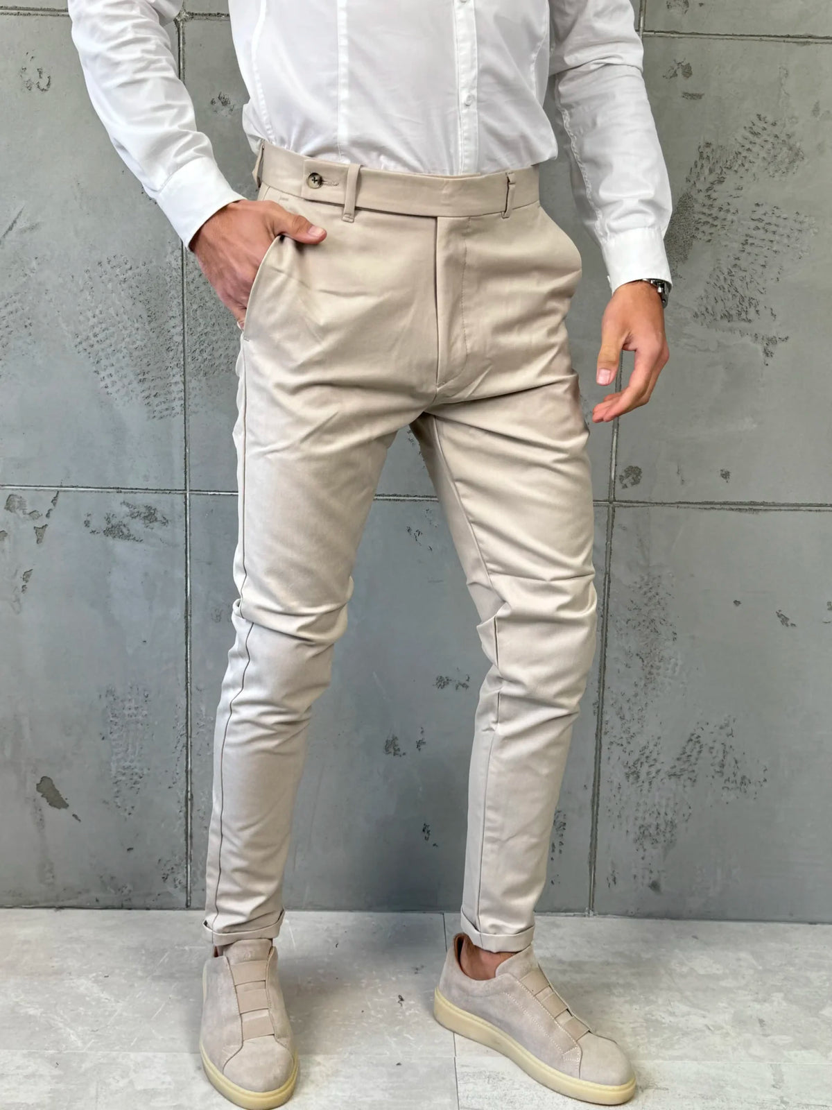Muške elegantne pantalone Verdi Bež