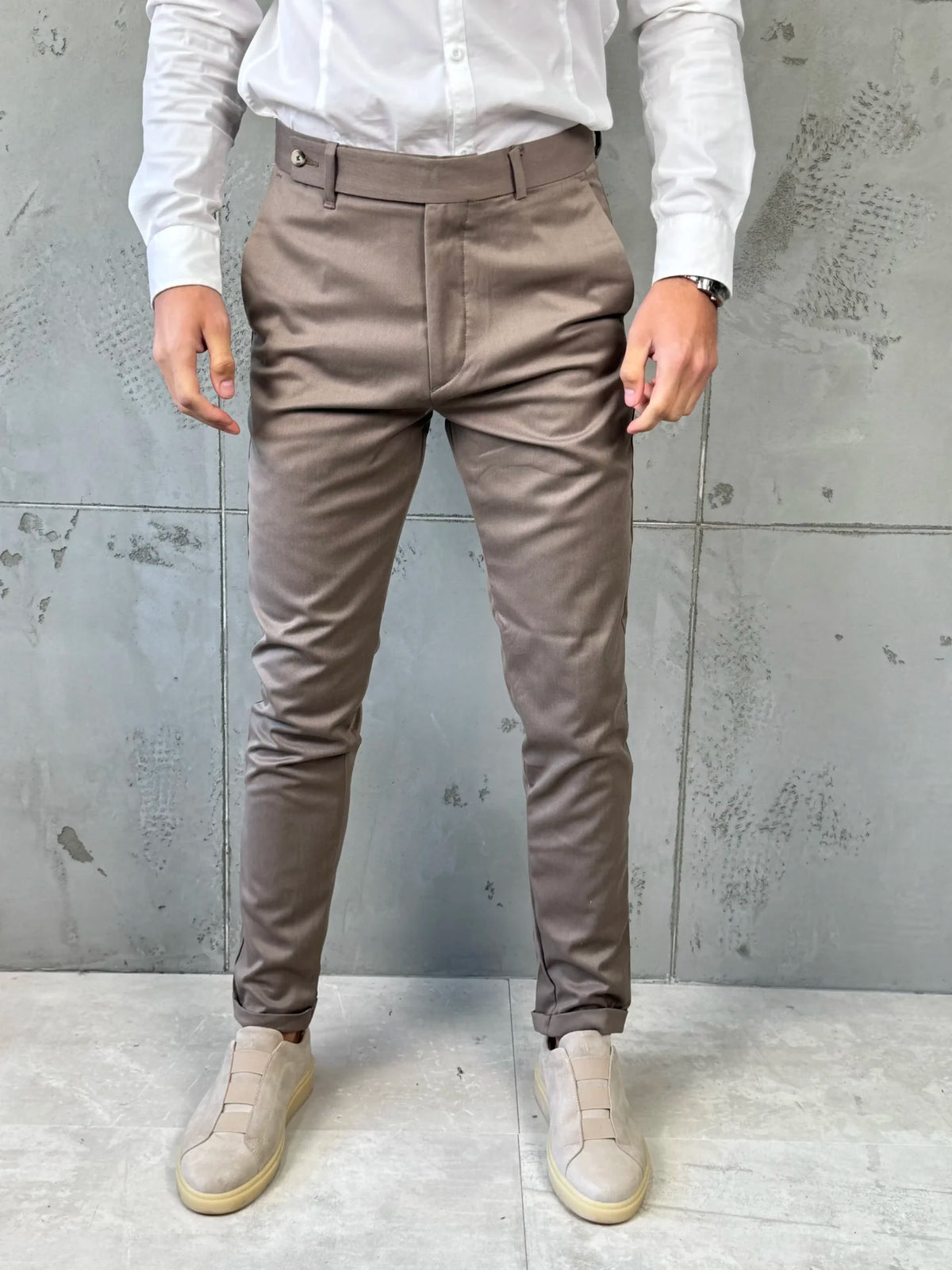 Muške elegantne pantalone Verdi Krem