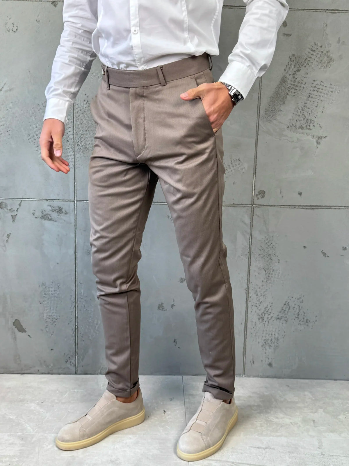 Muške elegantne pantalone Verdi Krem