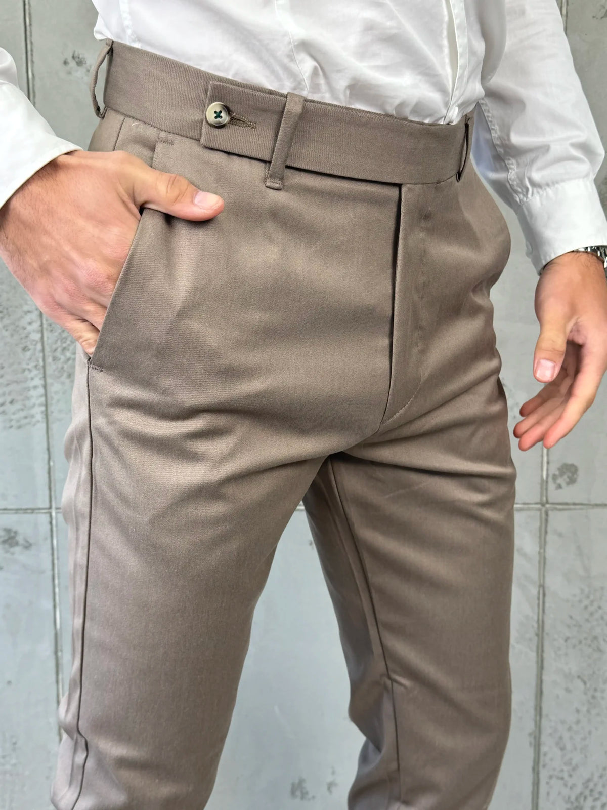 Muške elegantne pantalone Verdi Krem