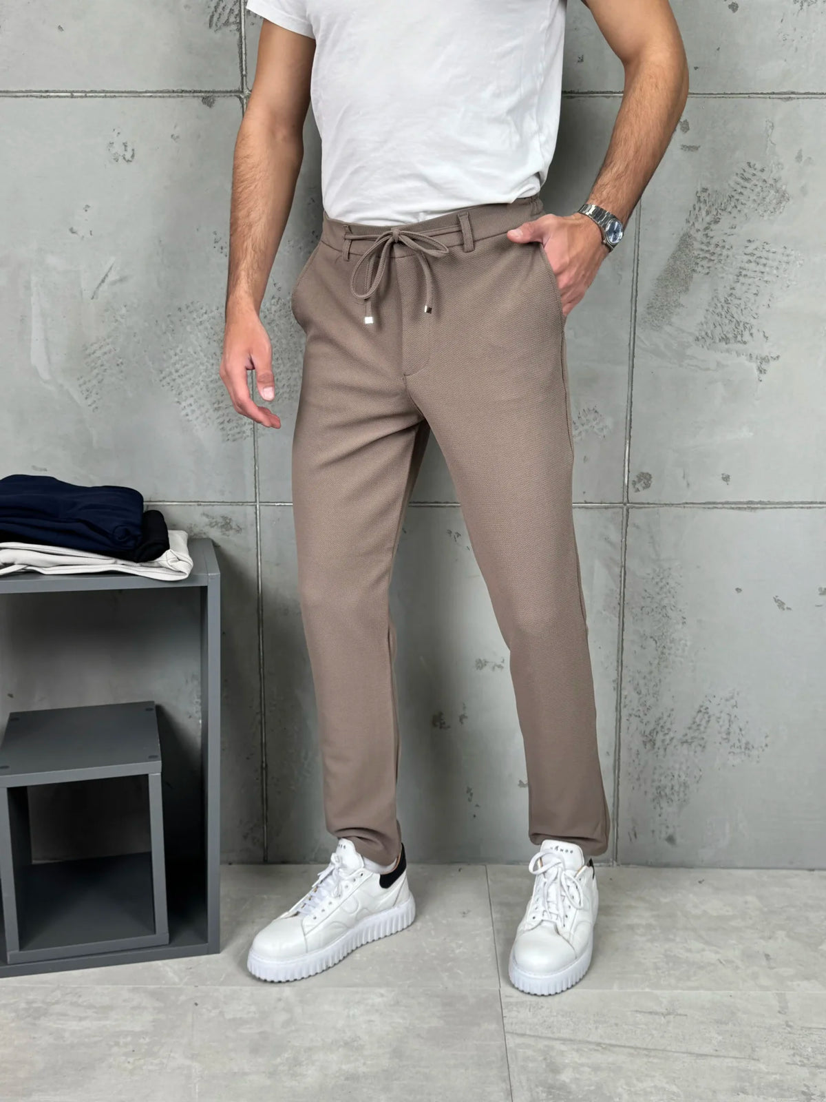 Muške pantalone učkur - Krem