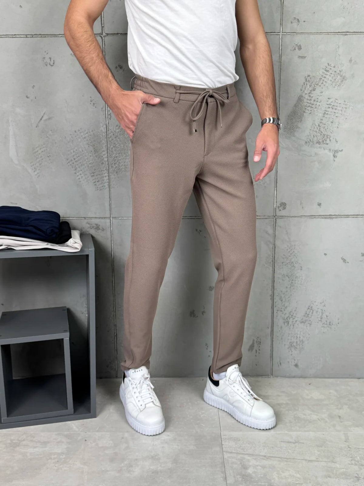 Muške pantalone učkur - Krem