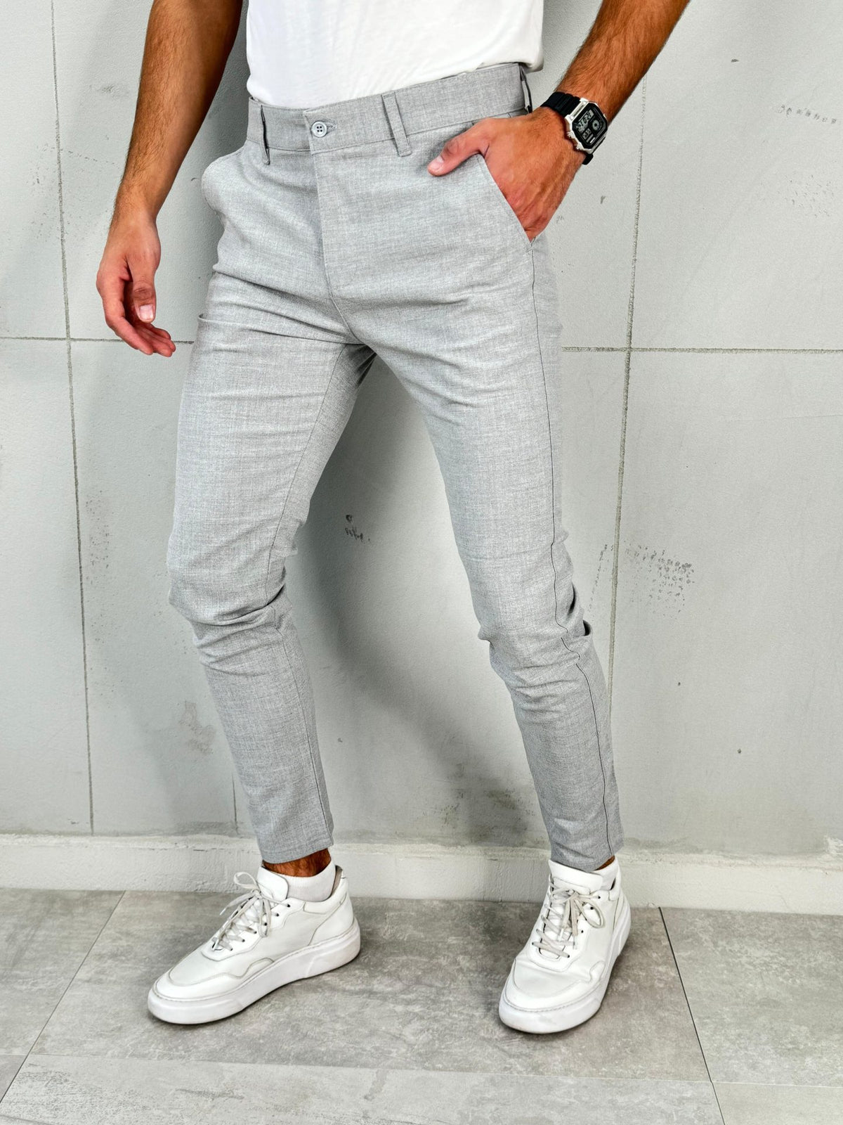Elegantne pantalone VR 301 Siva