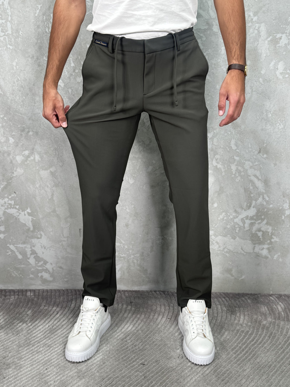 Milano pantalone Maslinasta - muške pantalone Verdi