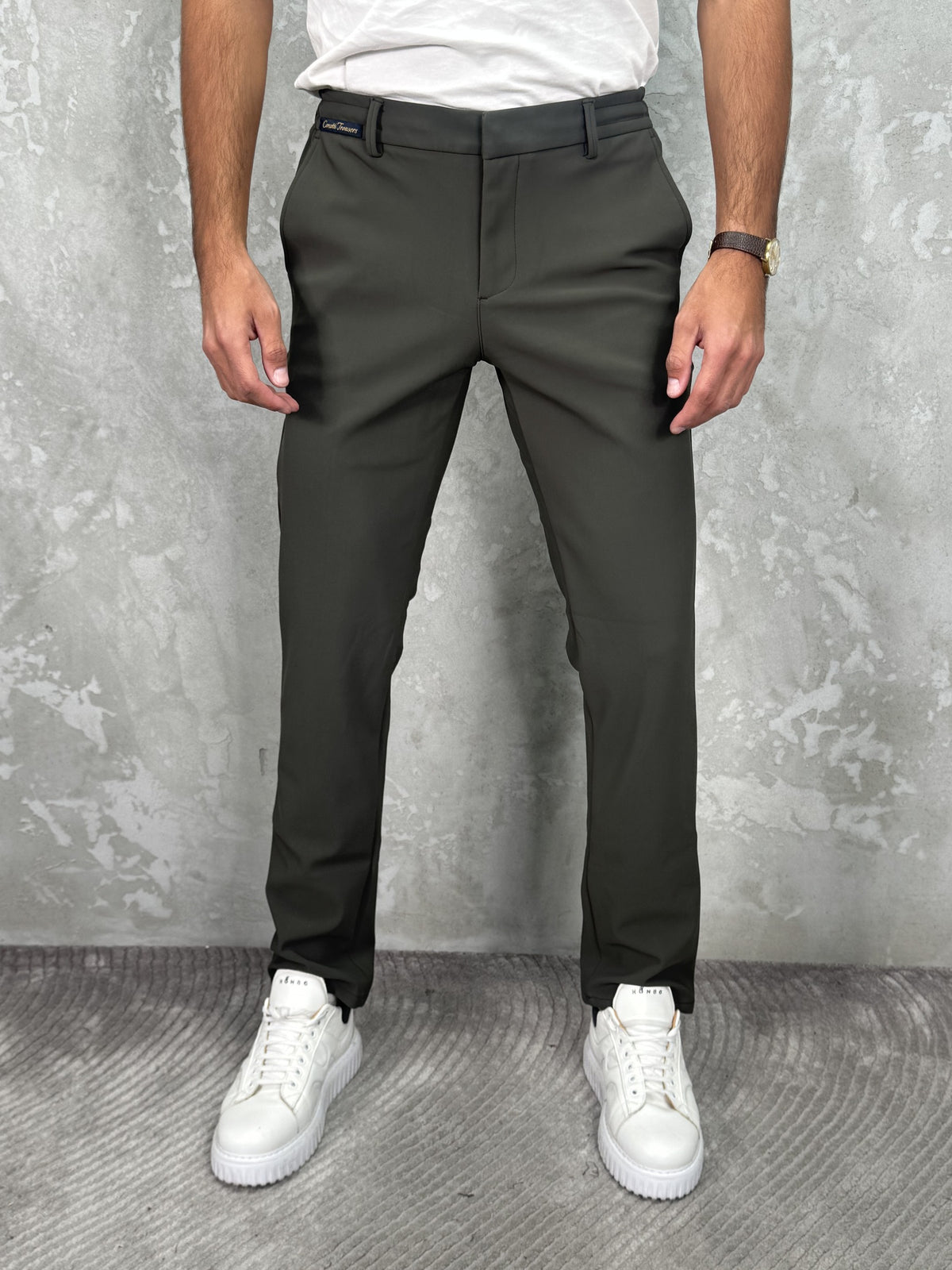 Milano pantalone Maslinasta - muške pantalone Verdi