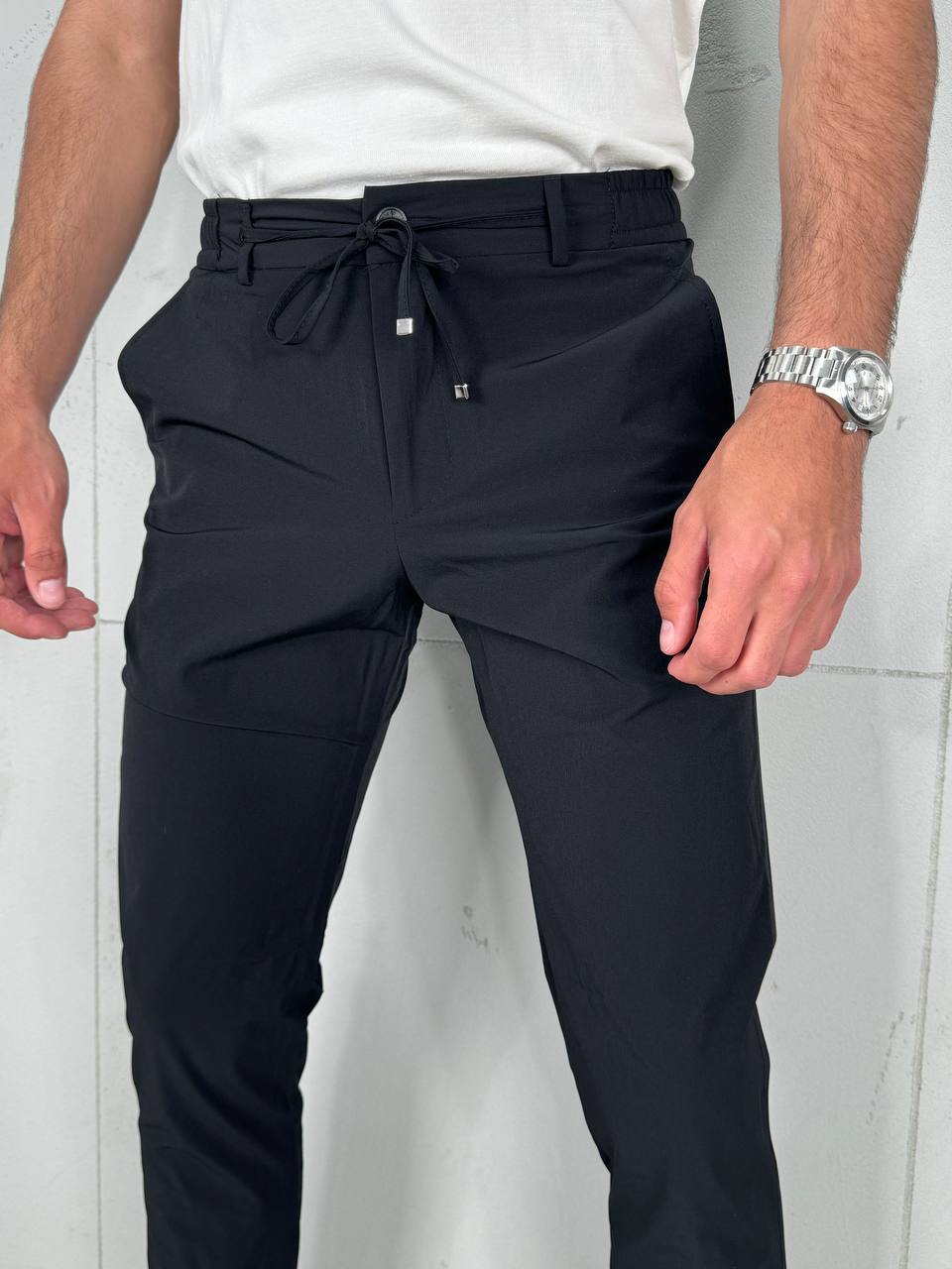 Muške Elegantne Pantalone Crna