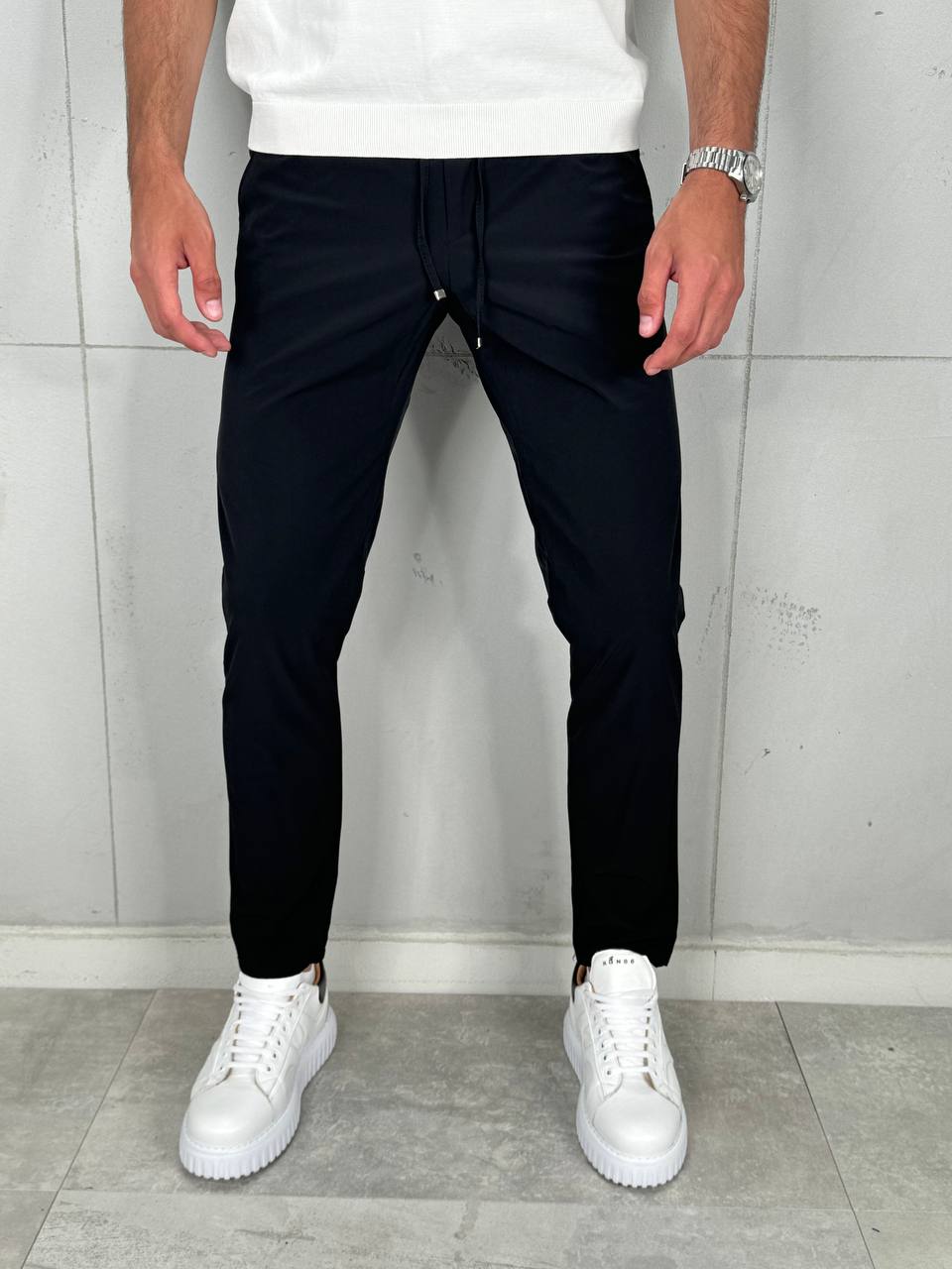 Muške Elegantne Pantalone Crna