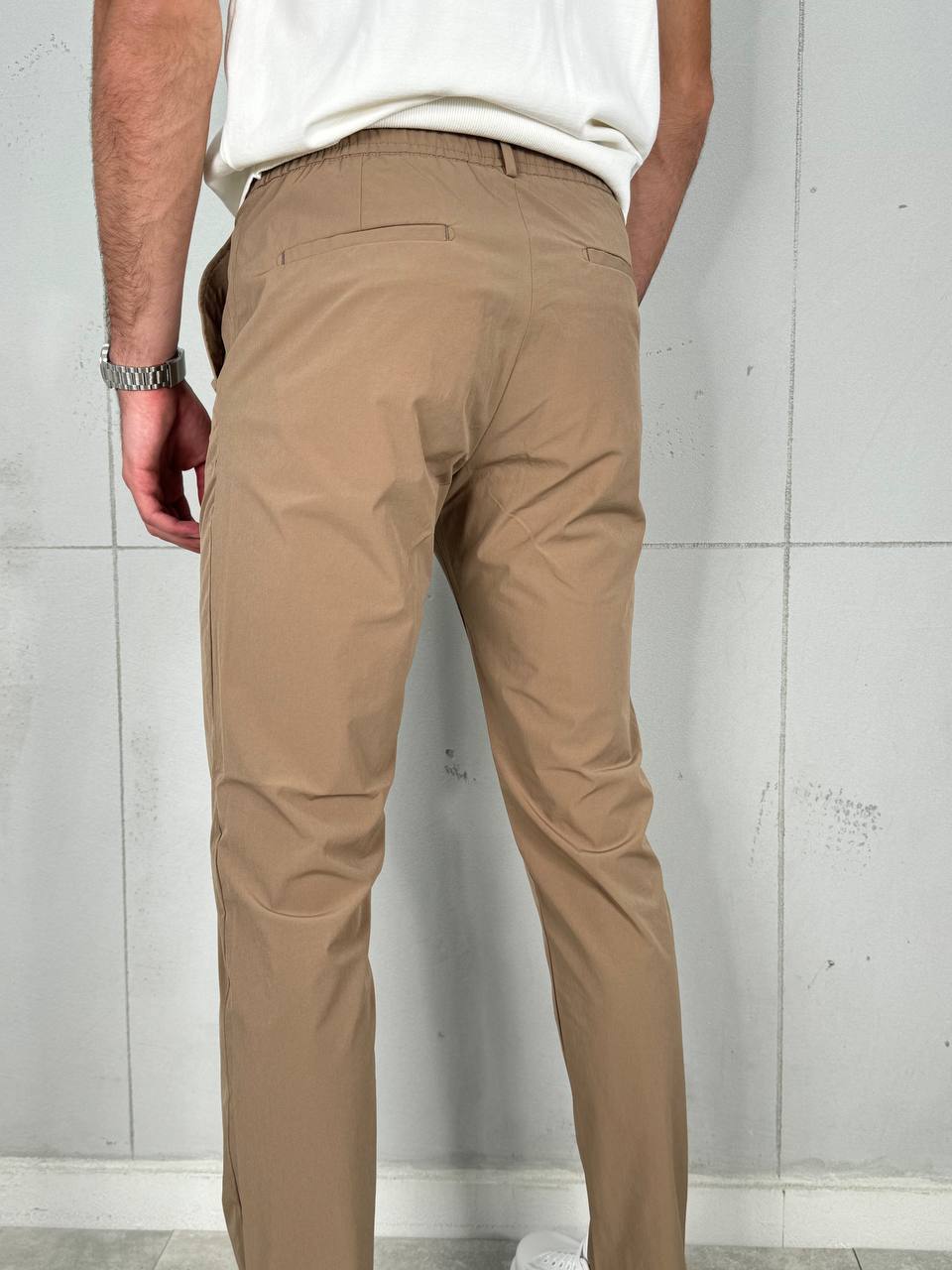 Muške Elegantne Pantalone Braon